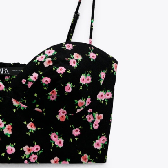 Zara set floral corset high waist belted skirt NWT bloggers favorite - Picture 8 of 13